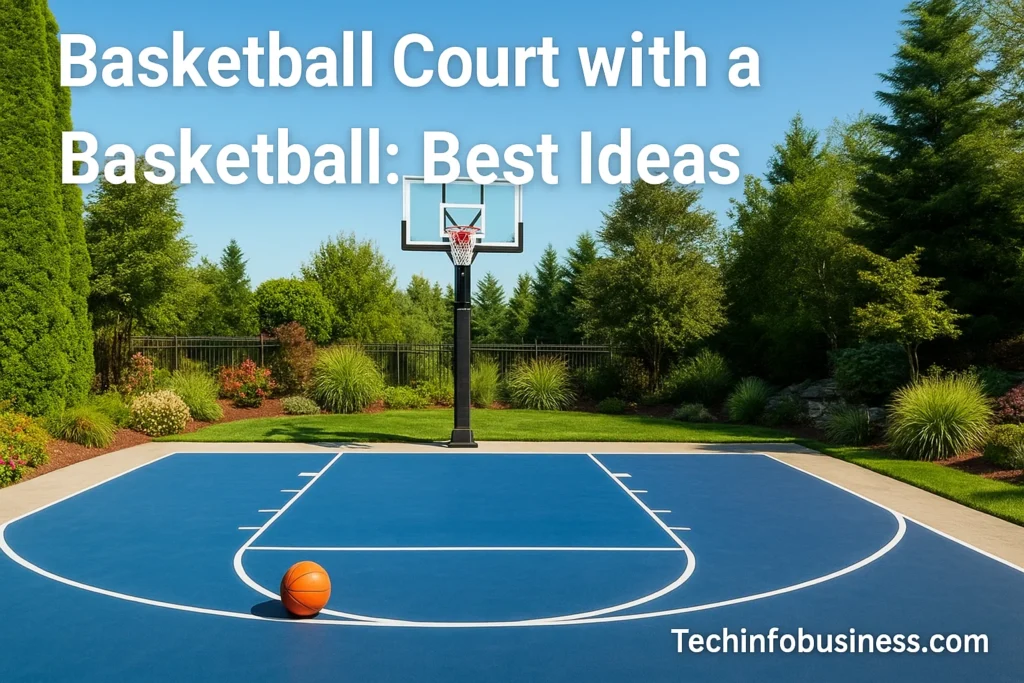 Basketball Court with a Basketball