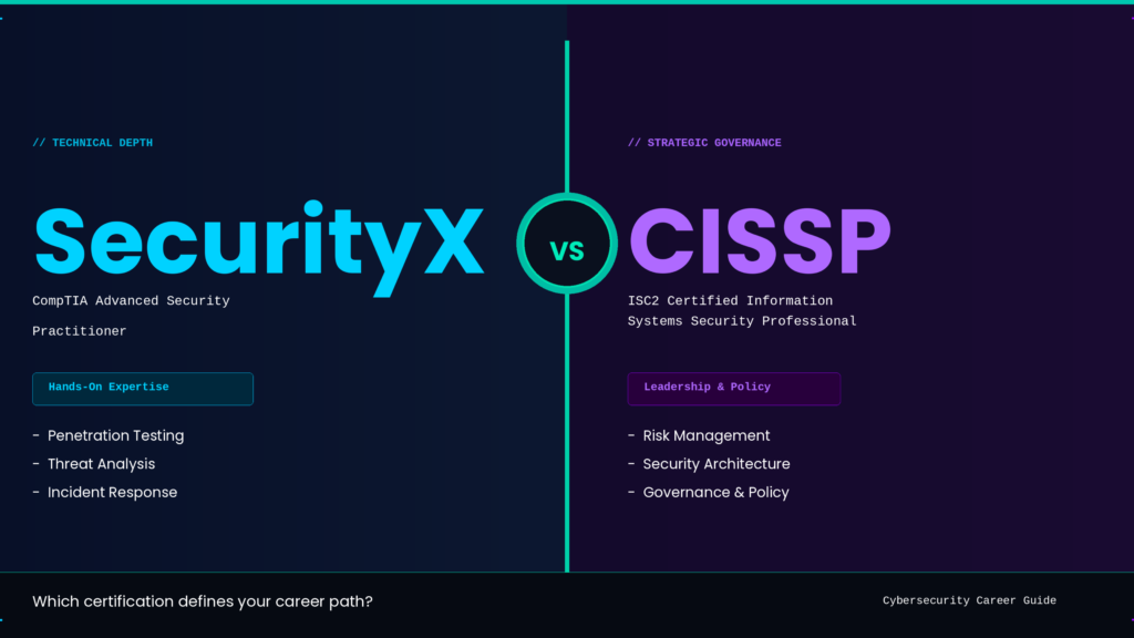 Technical Depth vs. Strategic Governance: Choosing Between SecurityX and CISSP